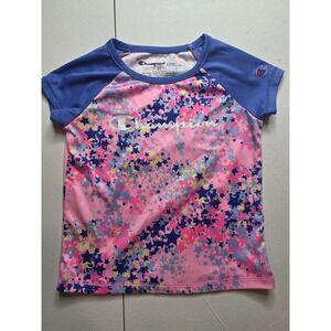 Champion Girls 2T Activewear T-Shirt Set Star Galaxy Pink Aqua Camo 2 Pack